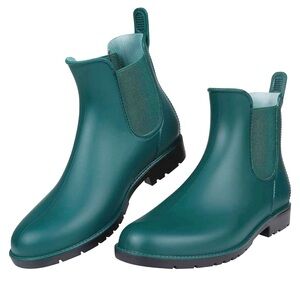 Asgard Womens Chelsea Green Rubber Rain Boots Sz 7